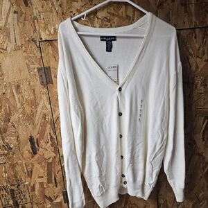 Vince Camuto Cream Cardigan Sweater Lightweight Knit
